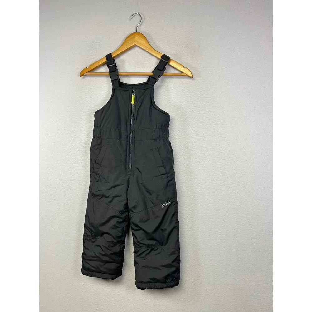 Winter Snow OshKosh B'gosh Kids 4T Black Insulated Zipper Front Bib‎ Overalls